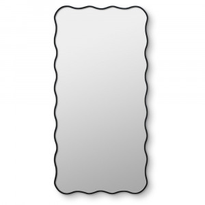 Зеркало в чёрной волнистой раме Fancy L Black (Фэнси) Smal 60*120 см